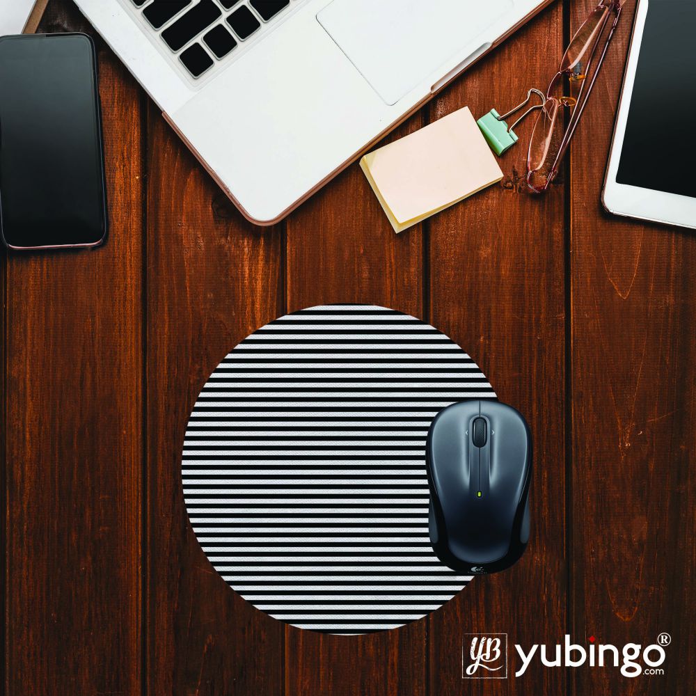 Black Stripes Mouse Pad (Round)-Image2