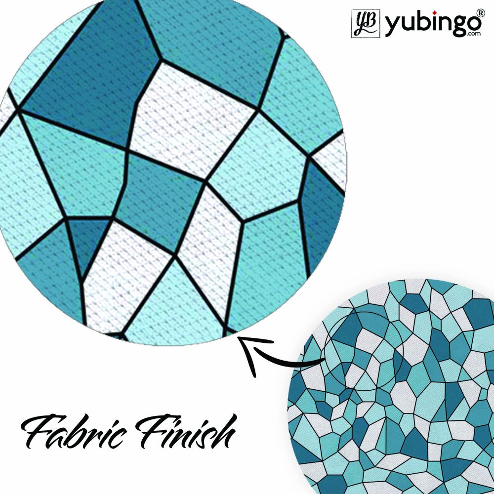 Blue Mosaic Mouse Pad (Round)-Image3