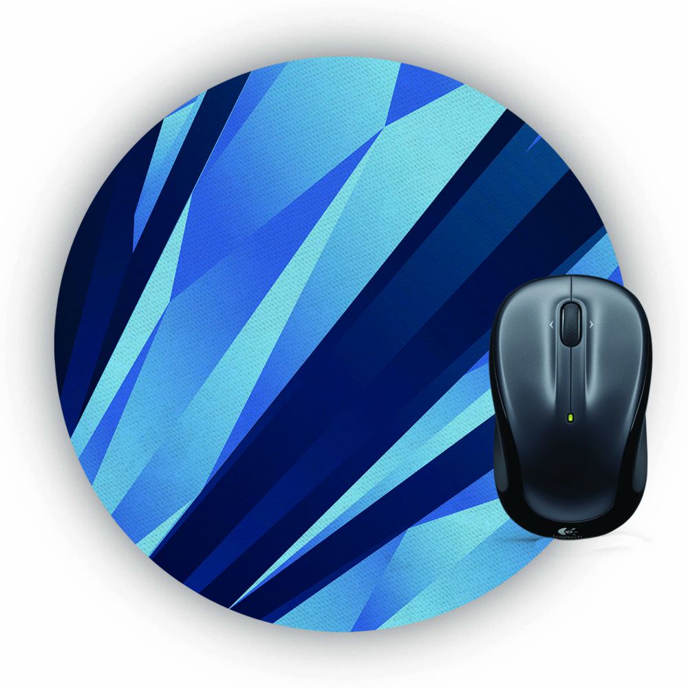 Blue Pattern Mouse Pad (Round)