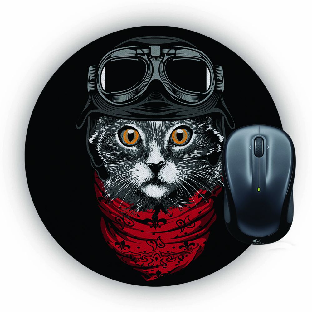 Cat Punk Mouse Pad (Round)