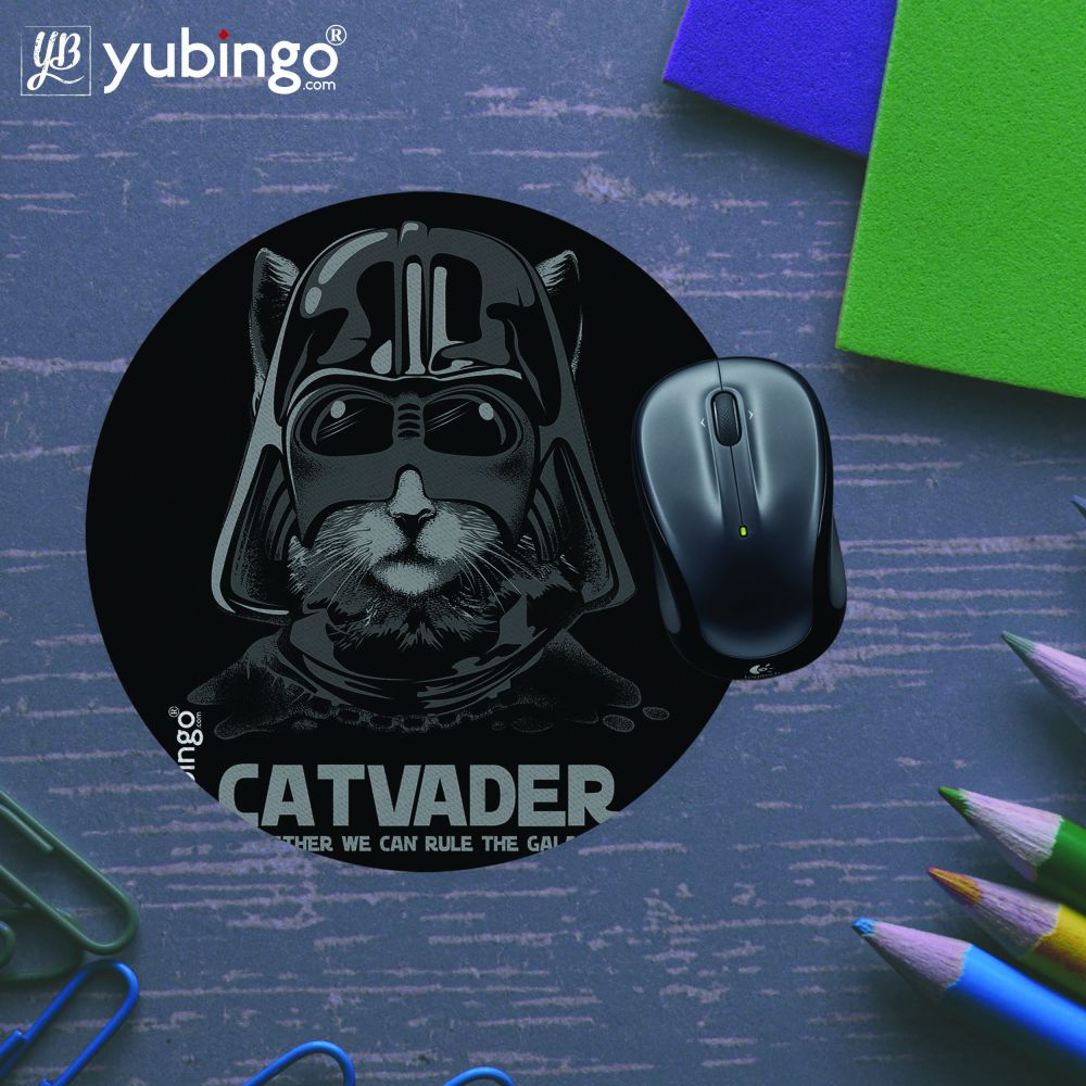Cat Vader Mouse Pad (Round)-Image5