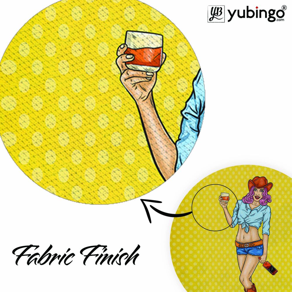 City Girl Mouse Pad (Round)-Image3