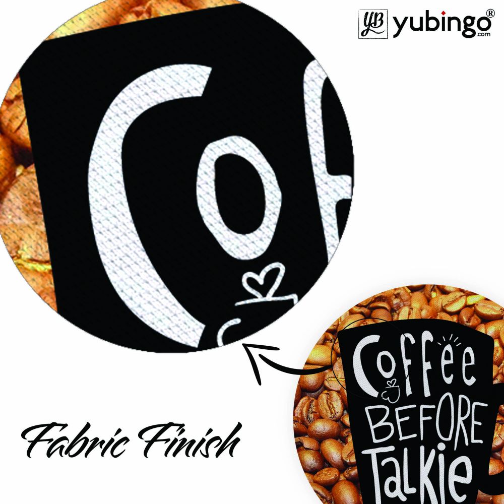 Coffee Before Talkie Mouse Pad (Round)-Image3