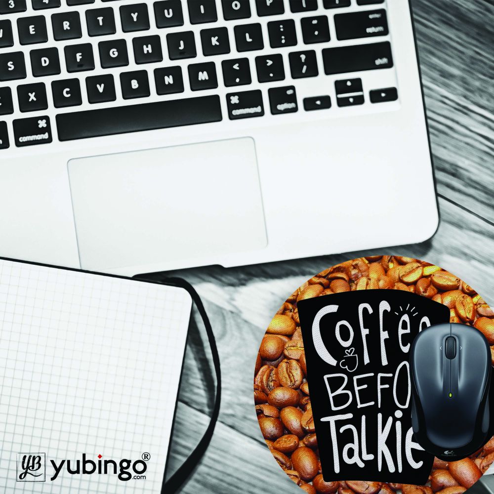 Coffee Before Talkie Mouse Pad (Round)-Image4
