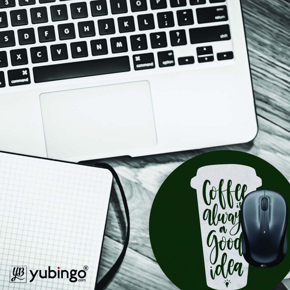 Coffee is Good Idea Mouse Pad (Round)-Image4