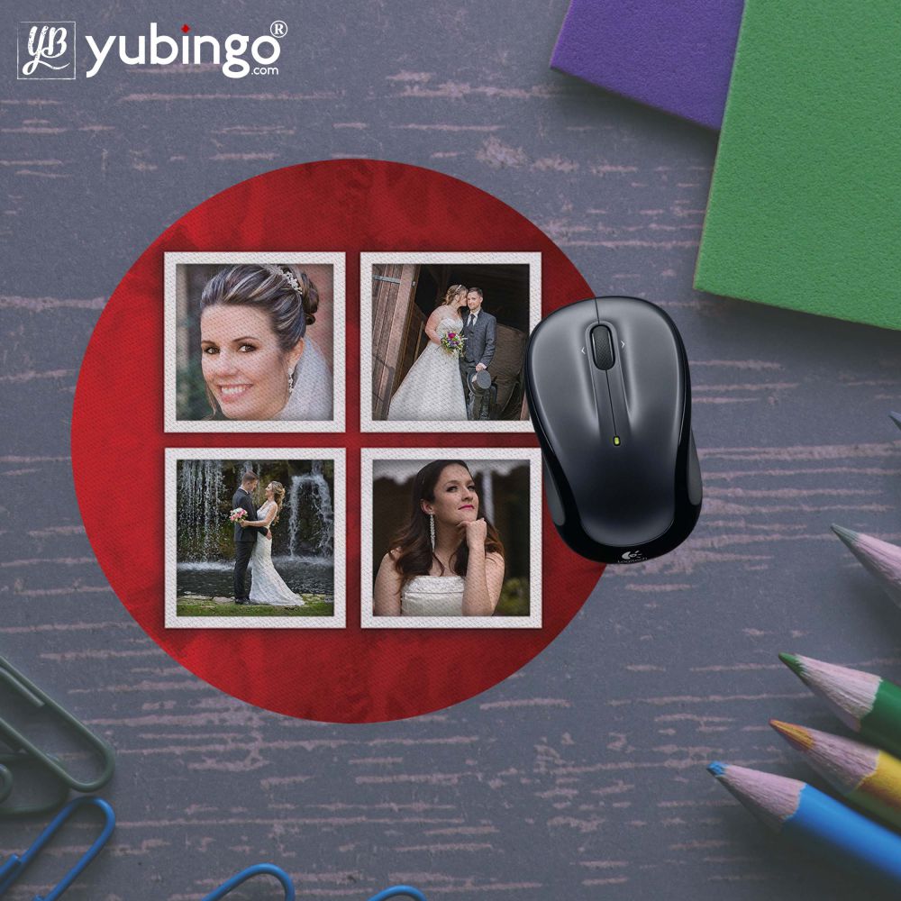 Collage with Photos Mouse Pad (Round)-Image5