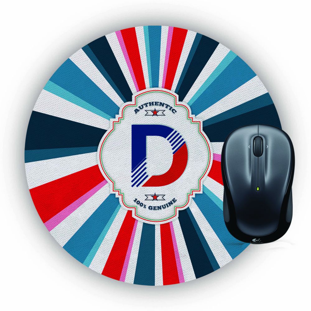 Colourful Customised Alphabet Mouse Pad (Round)