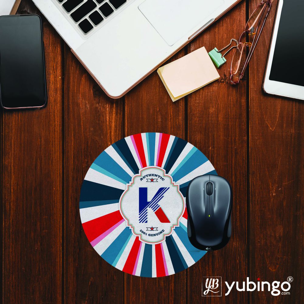 Colourful Customised Alphabet Mouse Pad (Round)-Image2