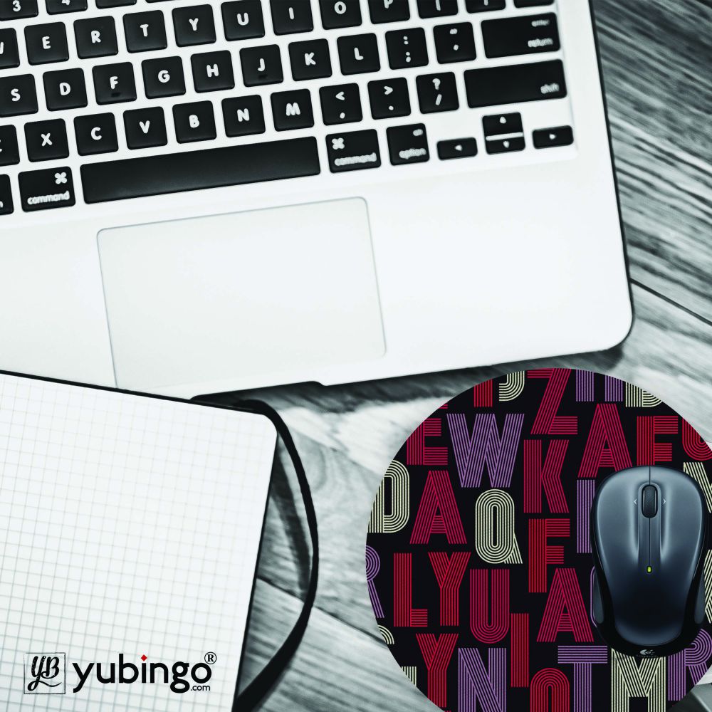 Cool Alphabets Mouse Pad (Round)-Image4