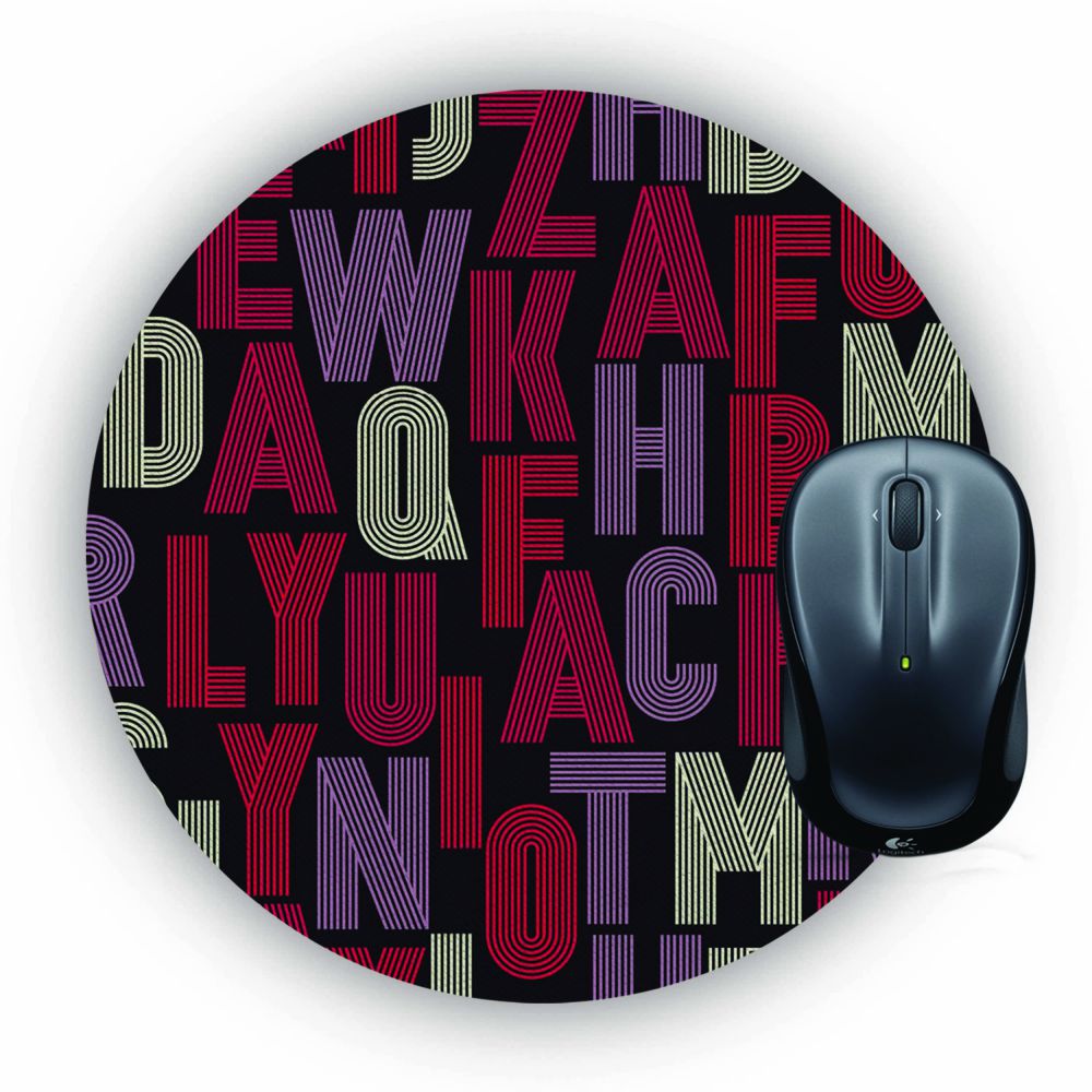 Cool Alphabets Mouse Pad (Round)
