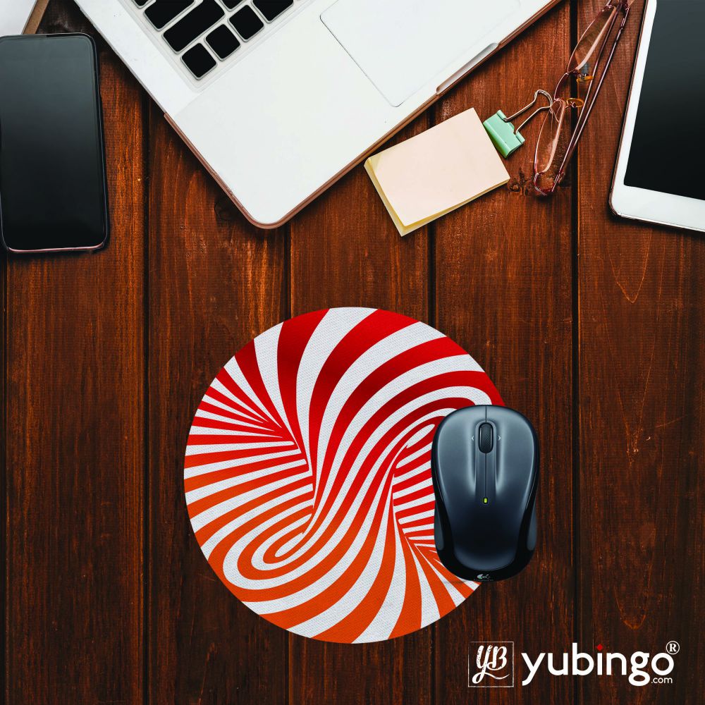 Cool Circle Pattern Mouse Pad (Round)-Image2