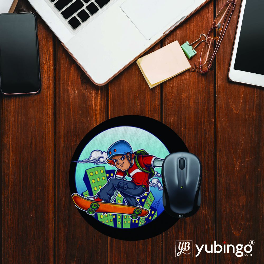 Cool City Boy Mouse Pad (Round)-Image2