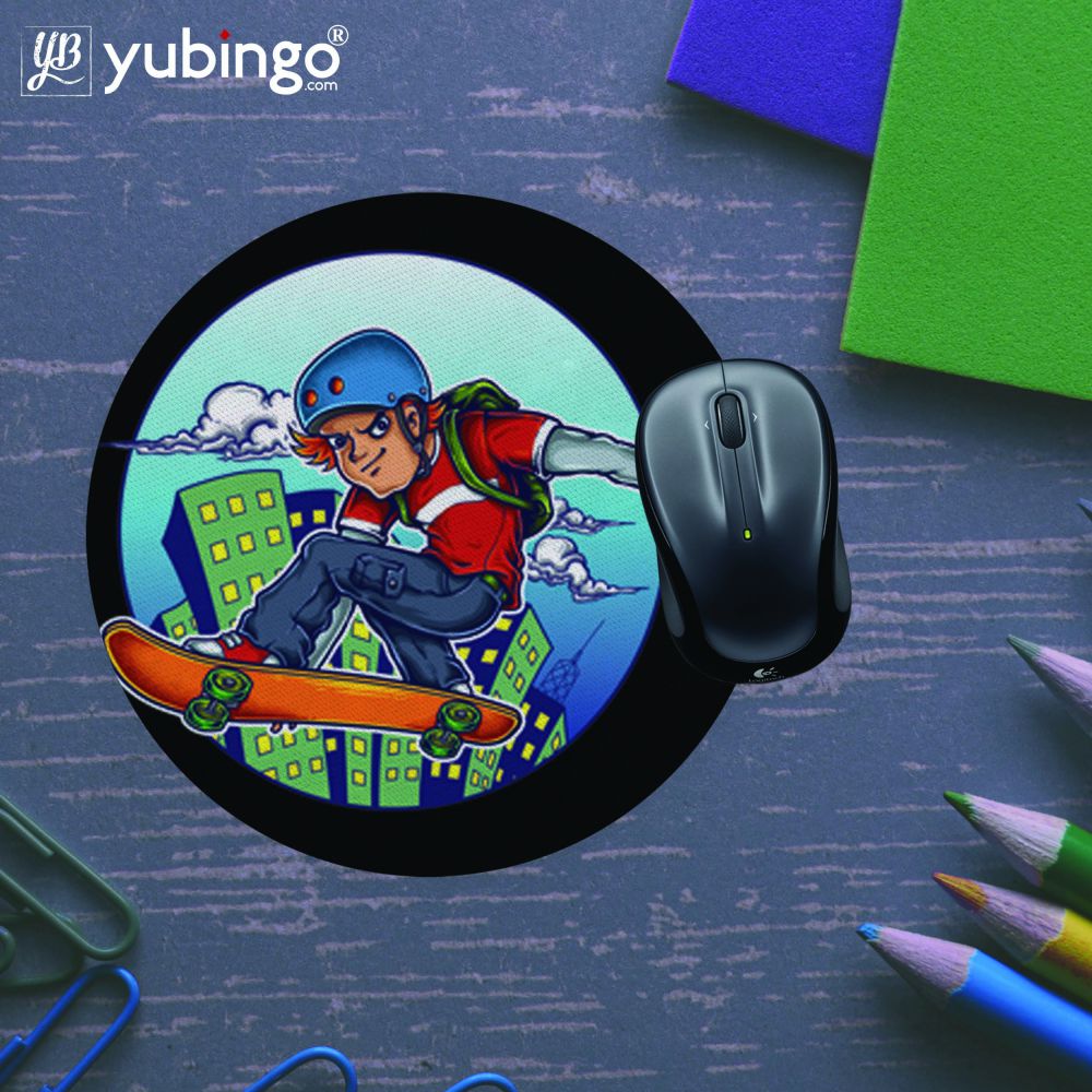 Cool City Boy Mouse Pad (Round)-Image5