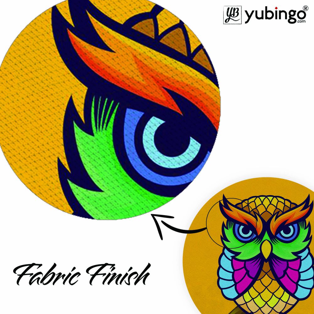 Cool Owl Mouse Pad (Round)-Image3