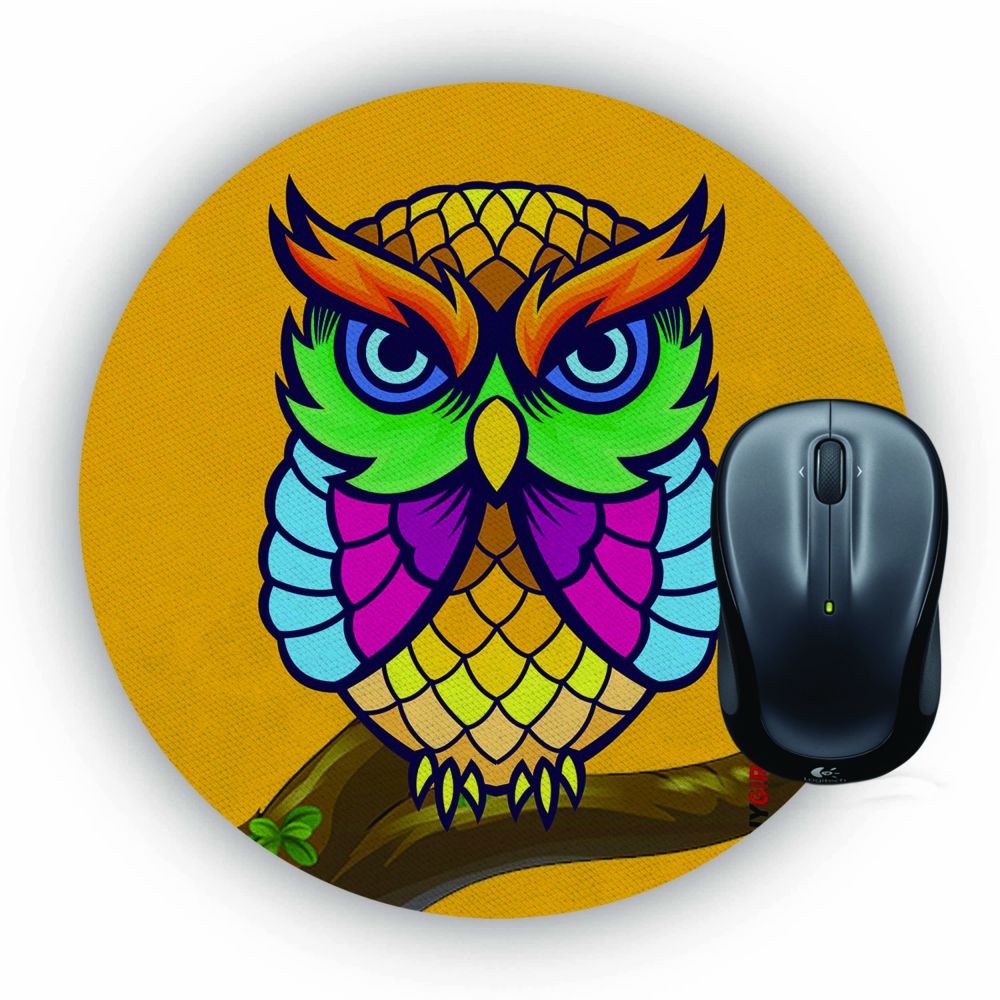 Cool Owl Mouse Pad (Round)