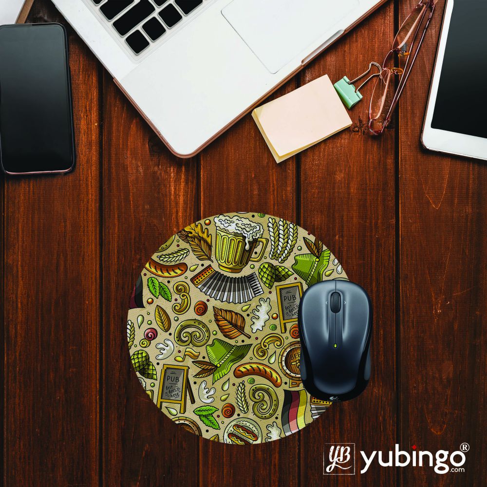 Cowboy Beer Mouse Pad (Round)-Image2