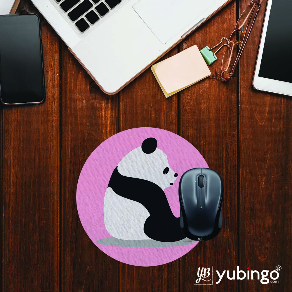 Cute Panda Mouse Pad (Round)-Image2