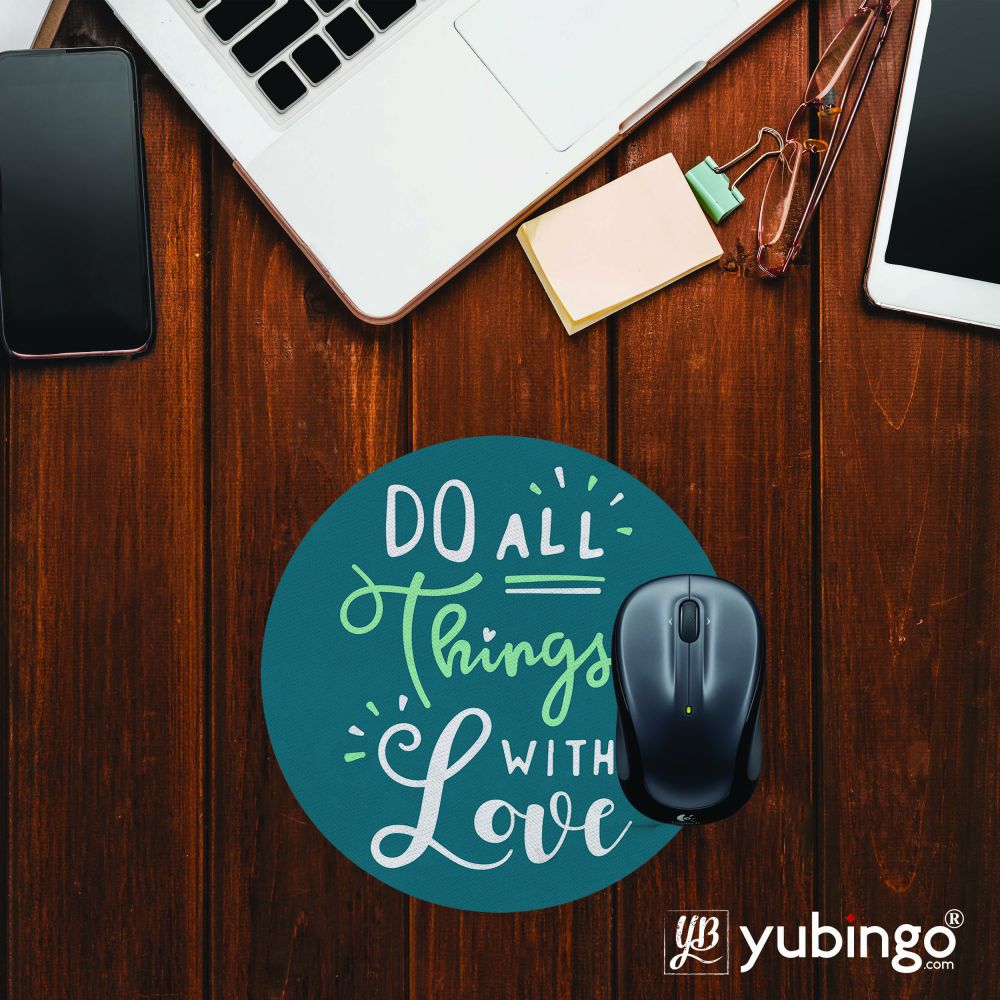 Do With Love Mouse Pad (Round)-Image2