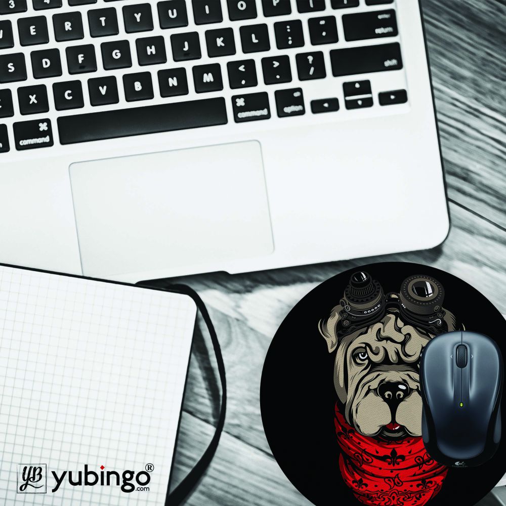 Dog Punk Mouse Pad (Round)-Image4