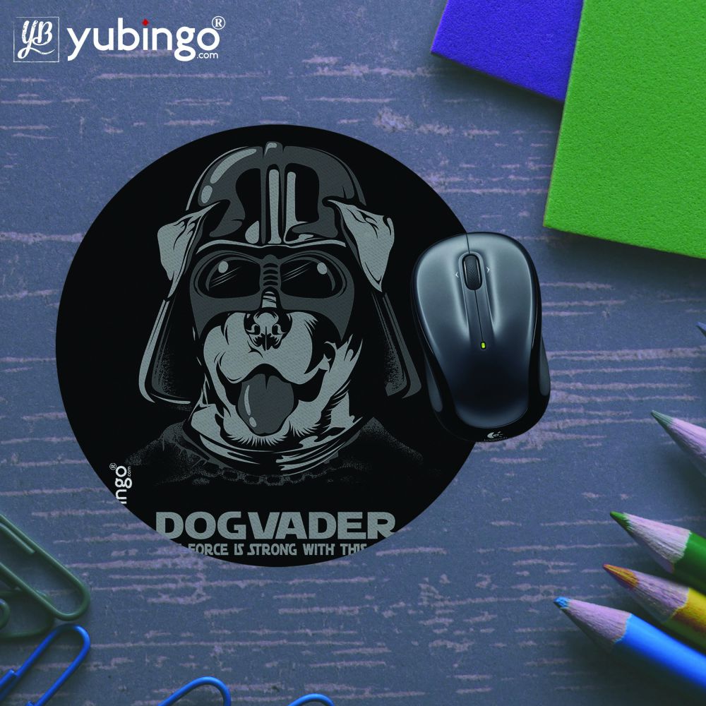 Dog Vader Mouse Pad (Round)-Image5