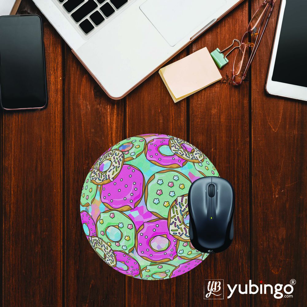 Doughnut Pattern Mouse Pad (Round)-Image2