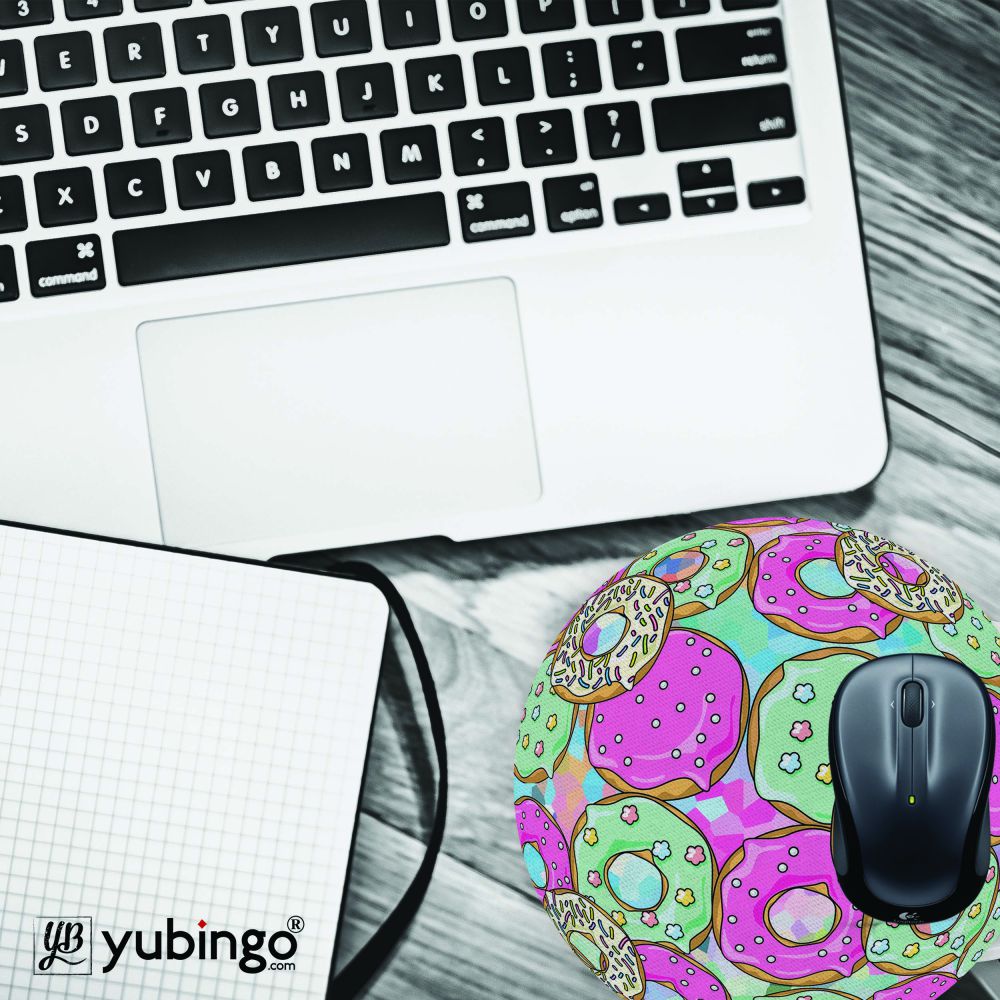Doughnut Pattern Mouse Pad (Round)-Image4