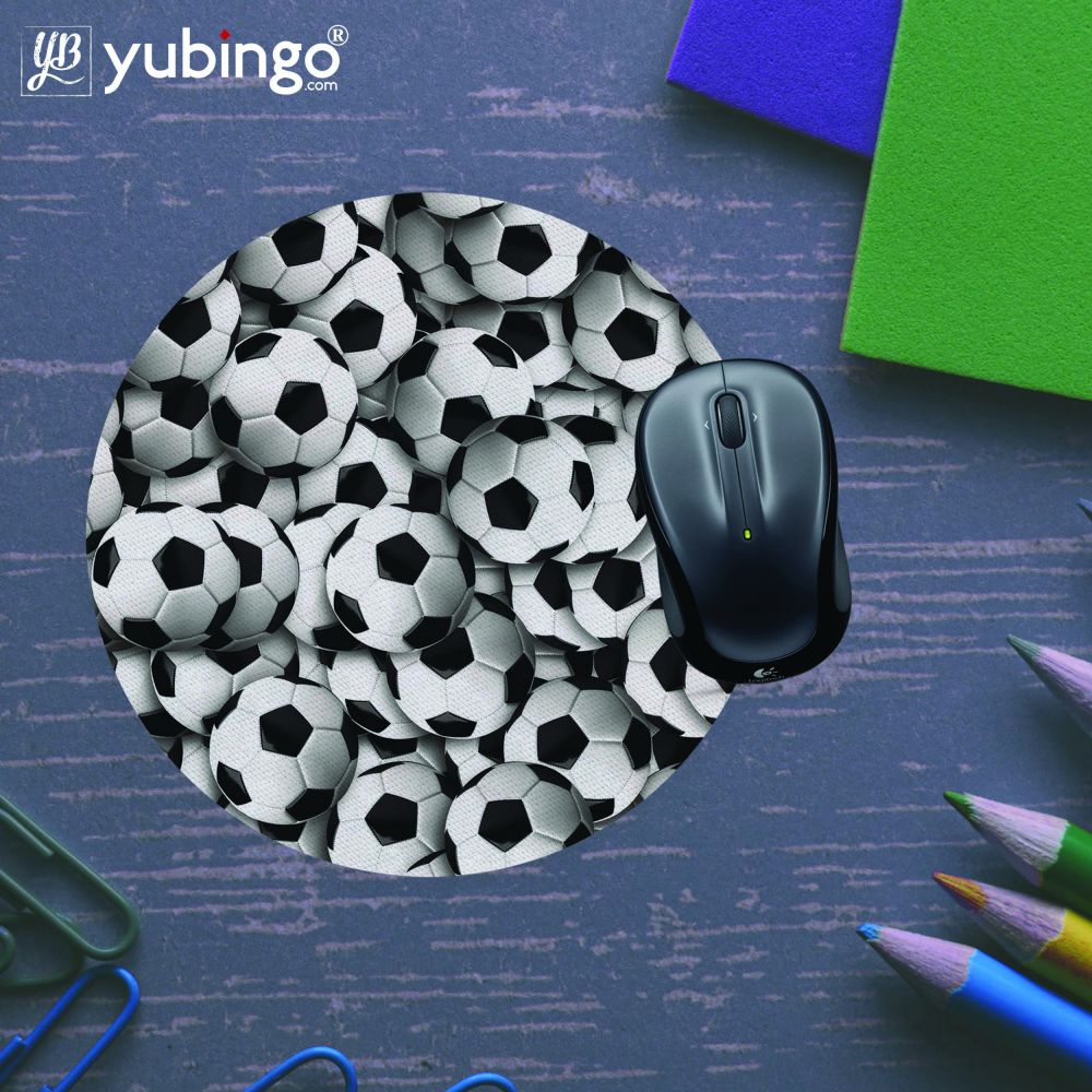 Footballs Mouse Pad (Round)-Image5