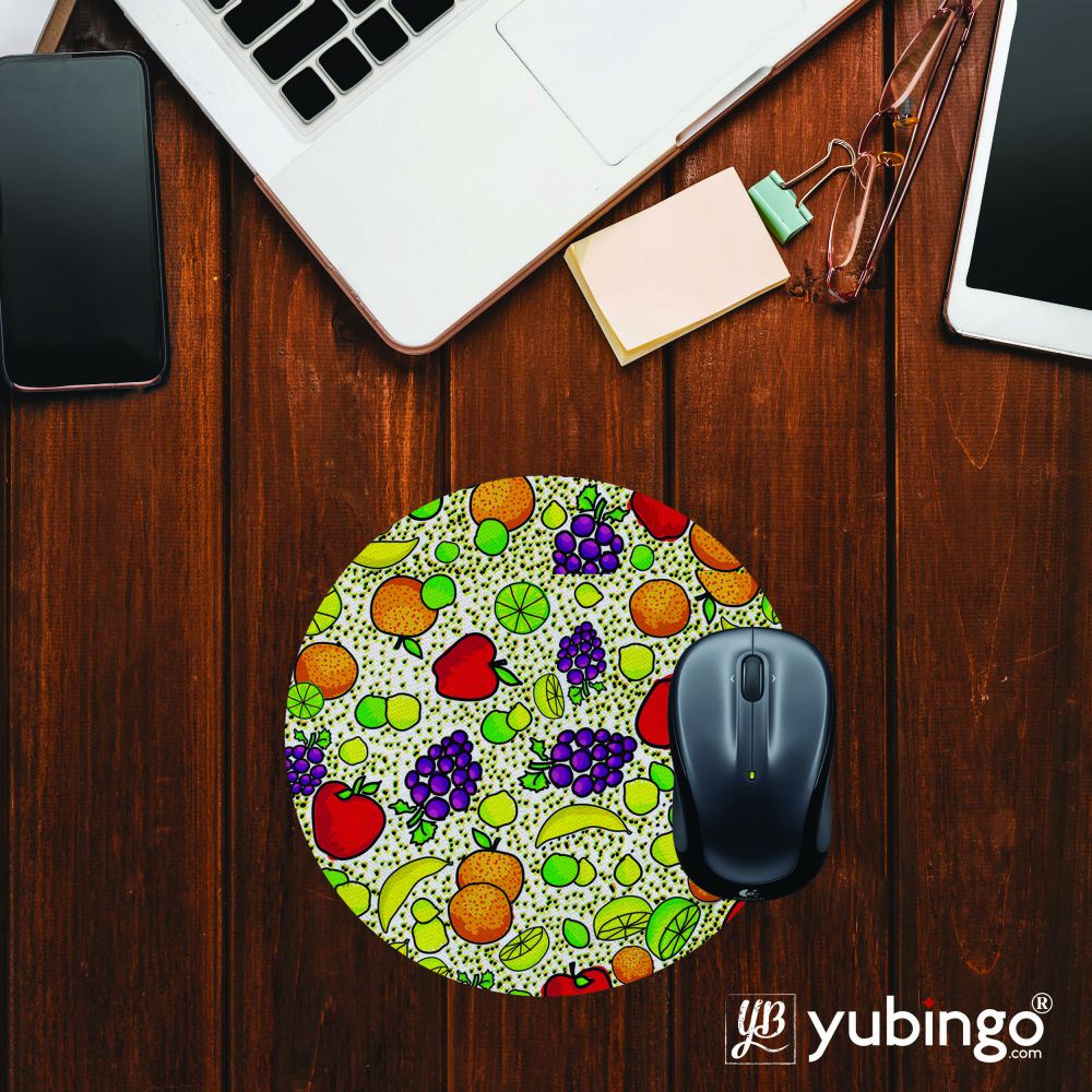 Fruits Pattern Mouse Pad (Round)-Image2