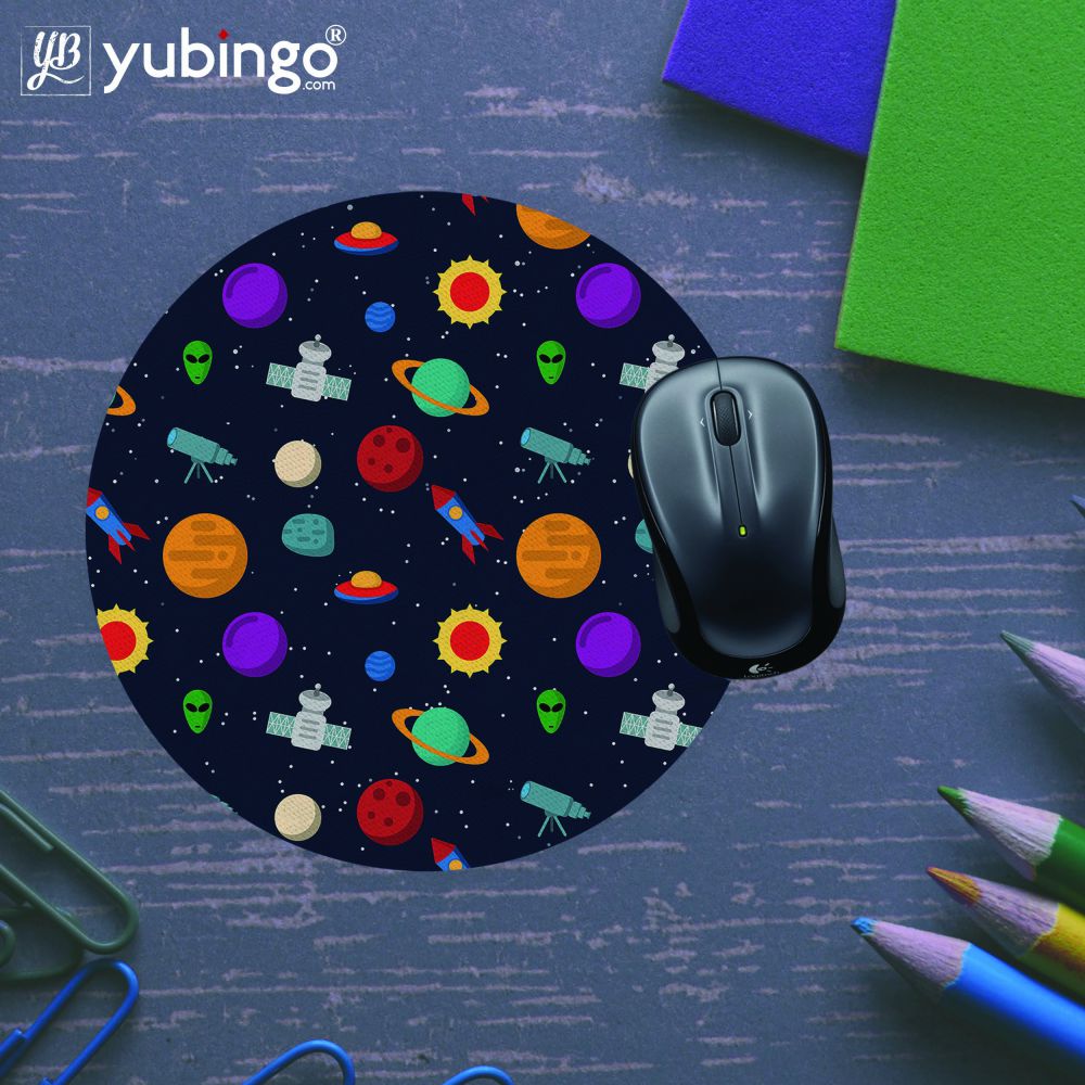 Galaxy Pattern Mouse Pad (Round)-Image5