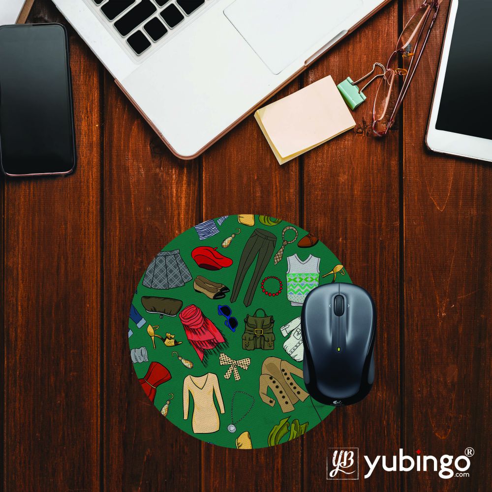 Girl Wardrobe Mouse Pad (Round)-Image2
