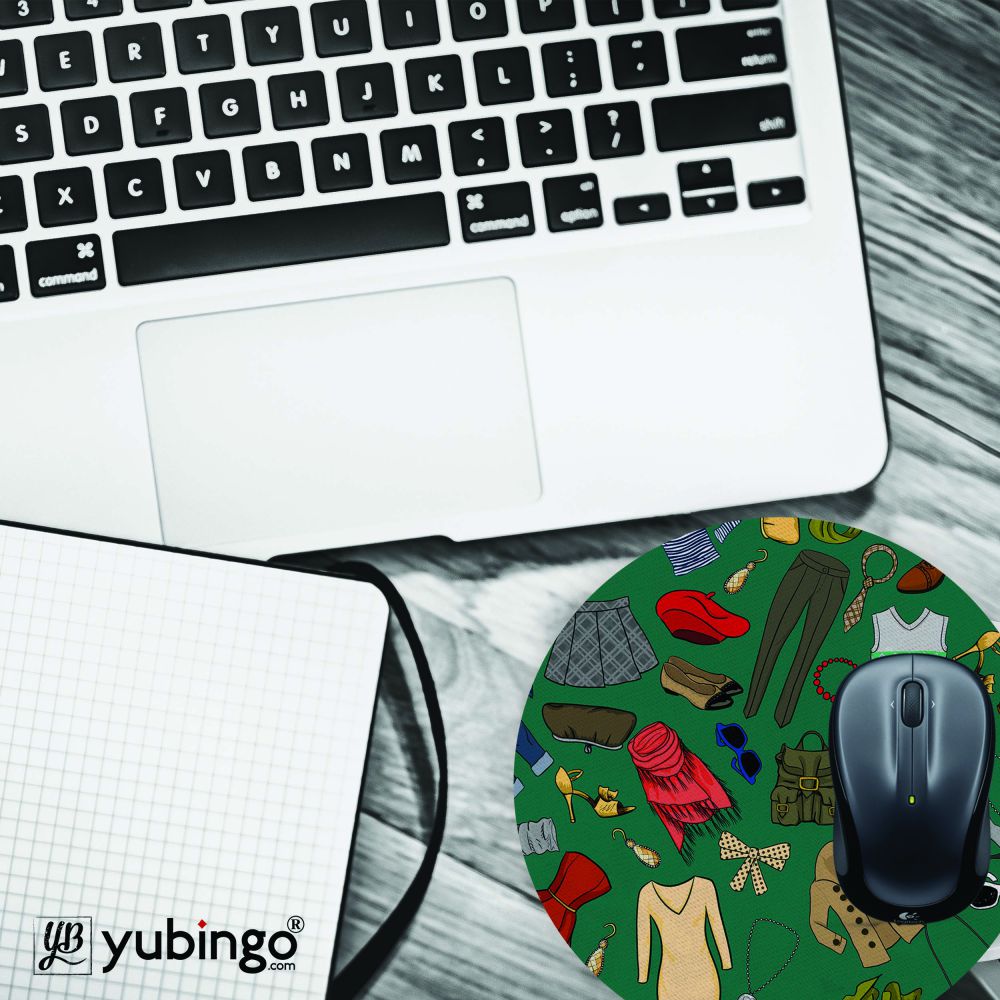 Girl Wardrobe Mouse Pad (Round)-Image4