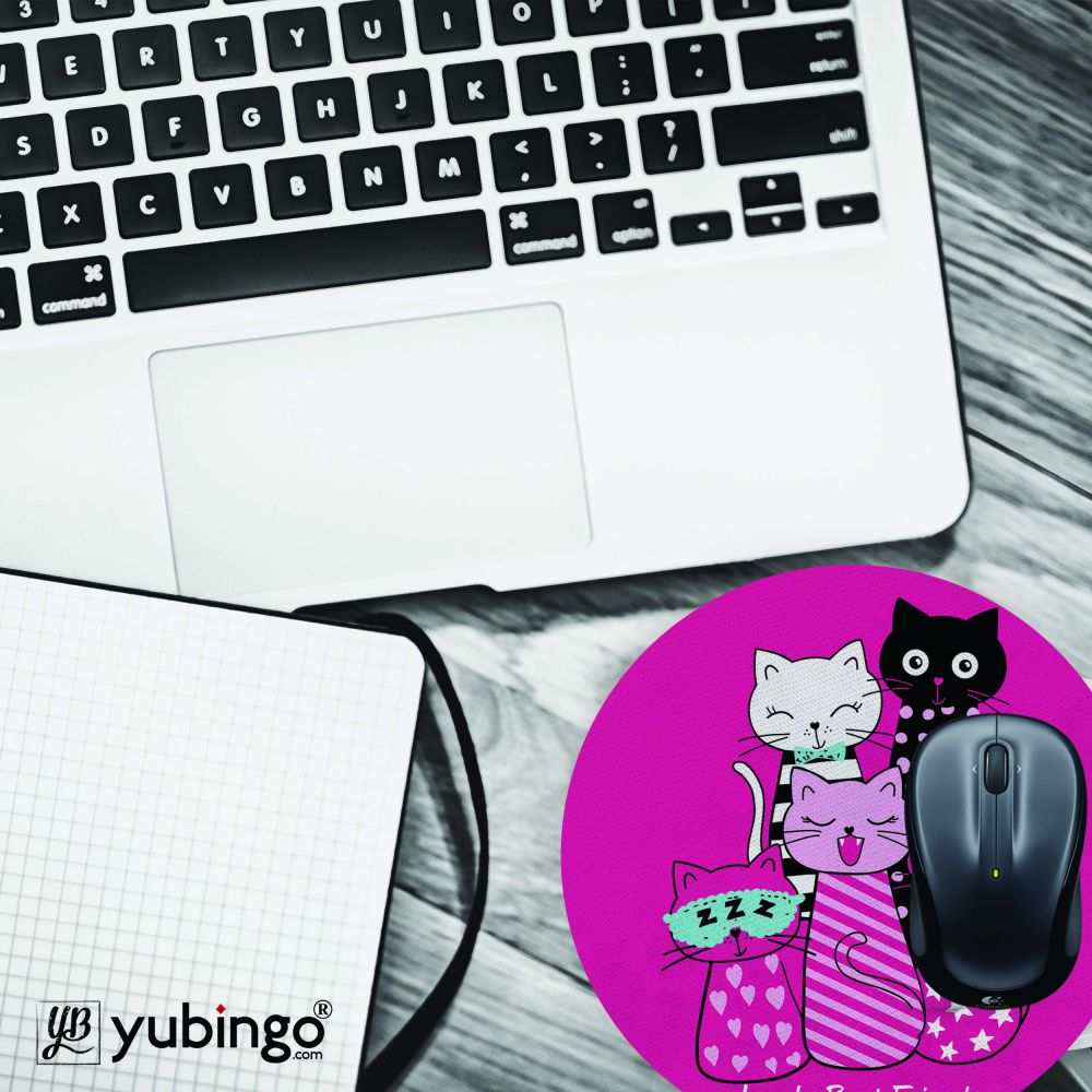 Girlie Friends Mouse Pad (Round)-Image4