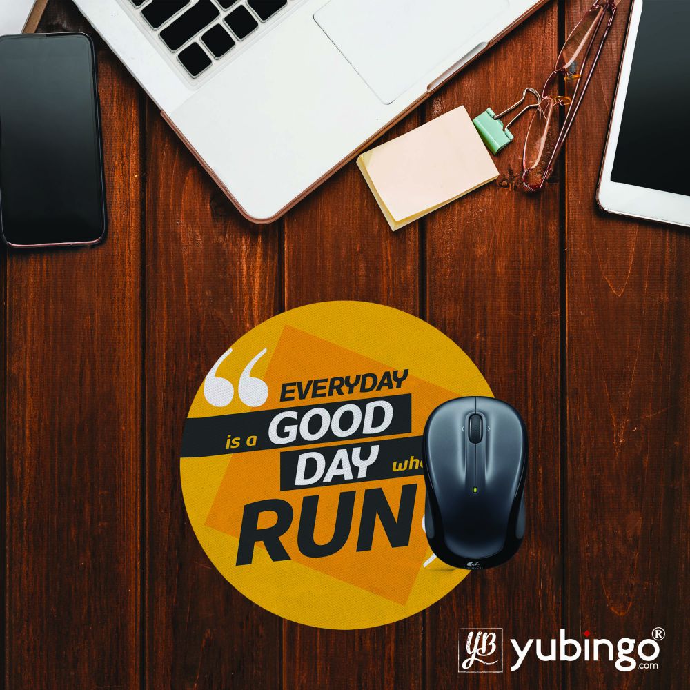 Good Day to Run Mouse Pad (Round)-Image2