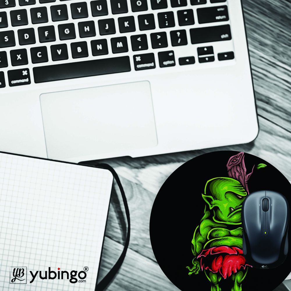 Green Monster Mouse Pad (Round)-Image4