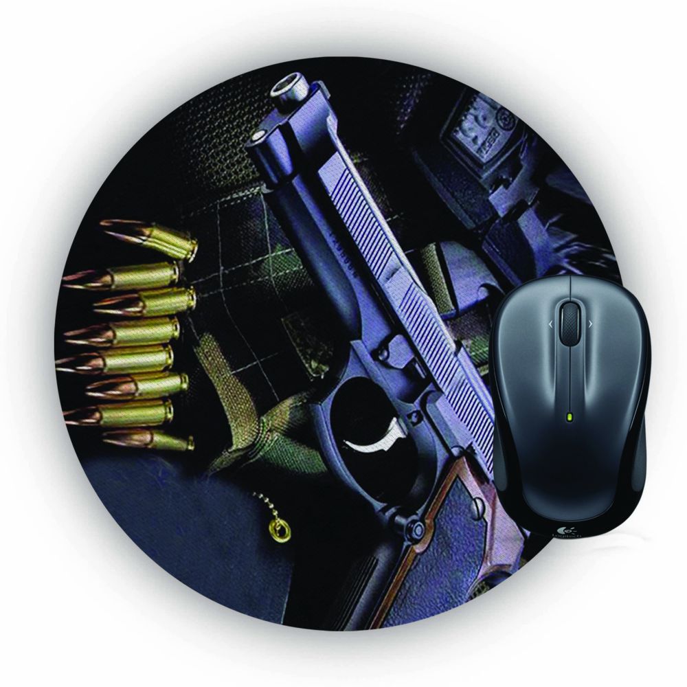 Guns And Bullets Mouse Pad (Round)