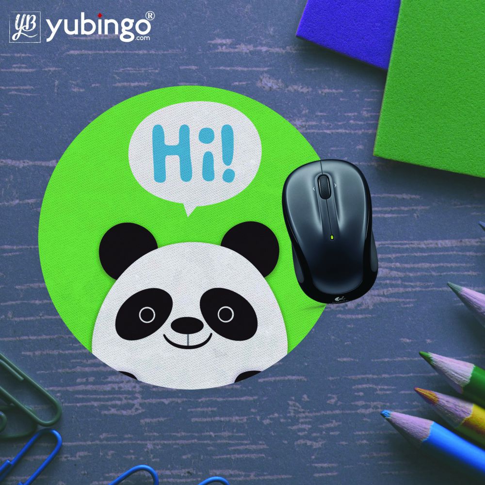 Hi Panda Mouse Pad (Round)-Image5