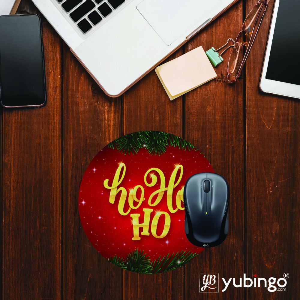 Ho Ho Ho Mouse Pad (Round)-Image2