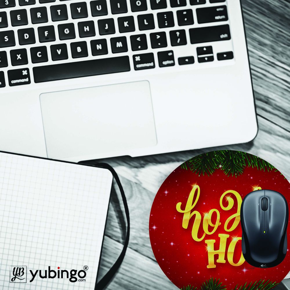 Ho Ho Ho Mouse Pad (Round)-Image4