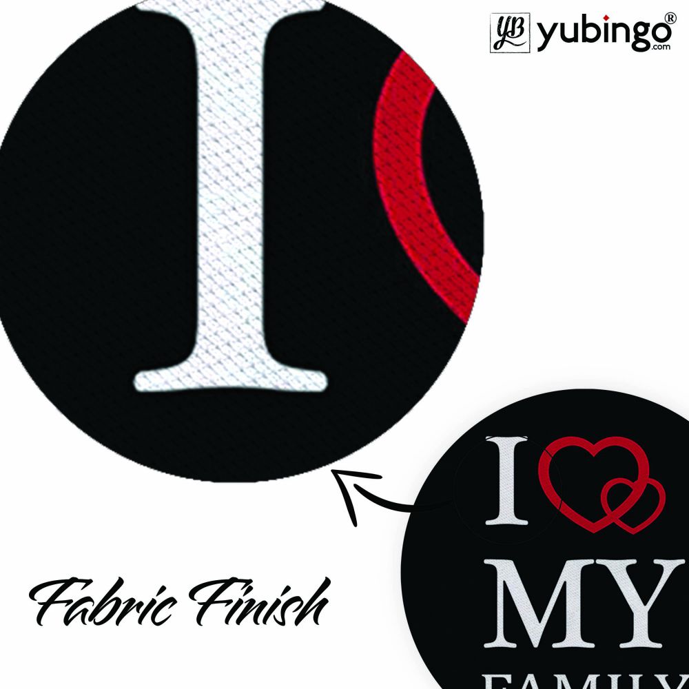 I Love My Family Mouse Pad (Round)-Image3