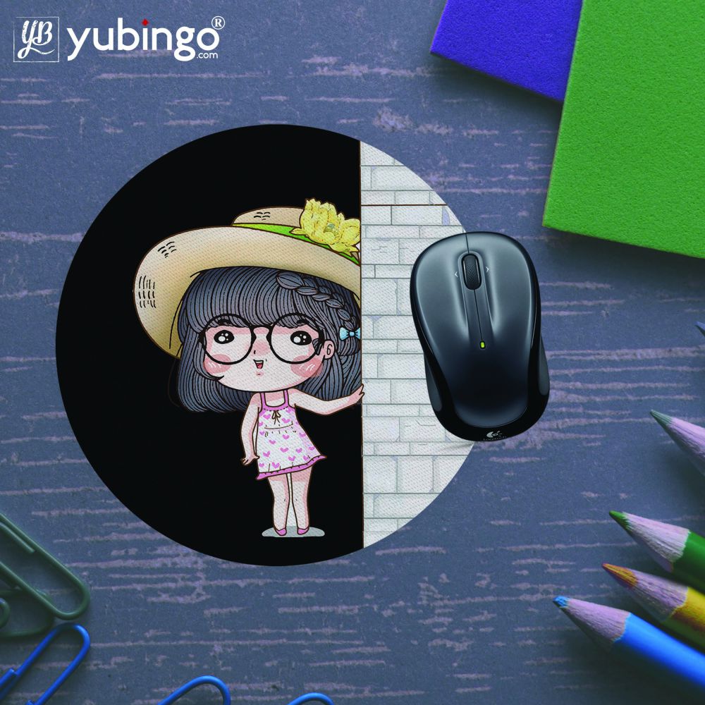 Innocent Girl Mouse Pad (Round)-Image5
