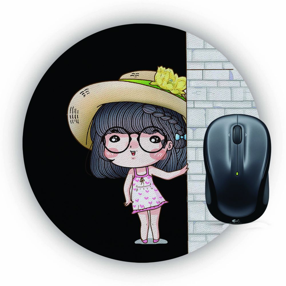 Innocent Girl Mouse Pad (Round)