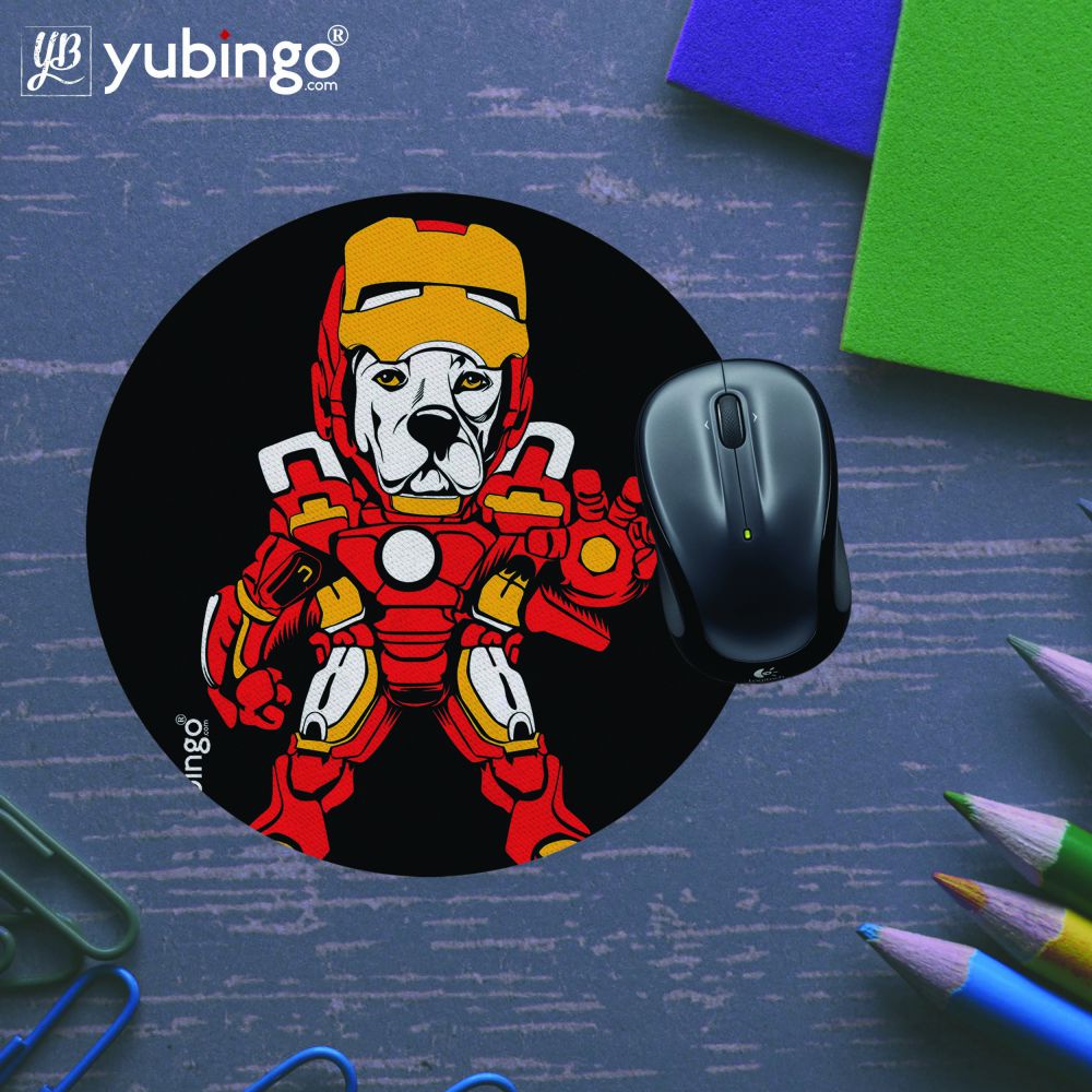 Iron Dog Mouse Pad (Round)-Image5