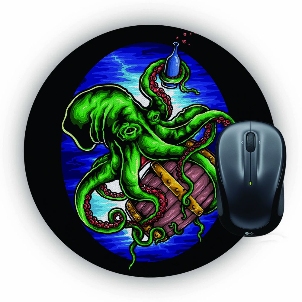 King Octopus Mouse Pad (Round)