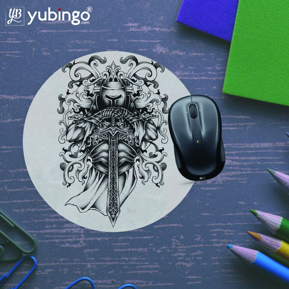 Knight and Armor Mouse Pad (Round)-Image5