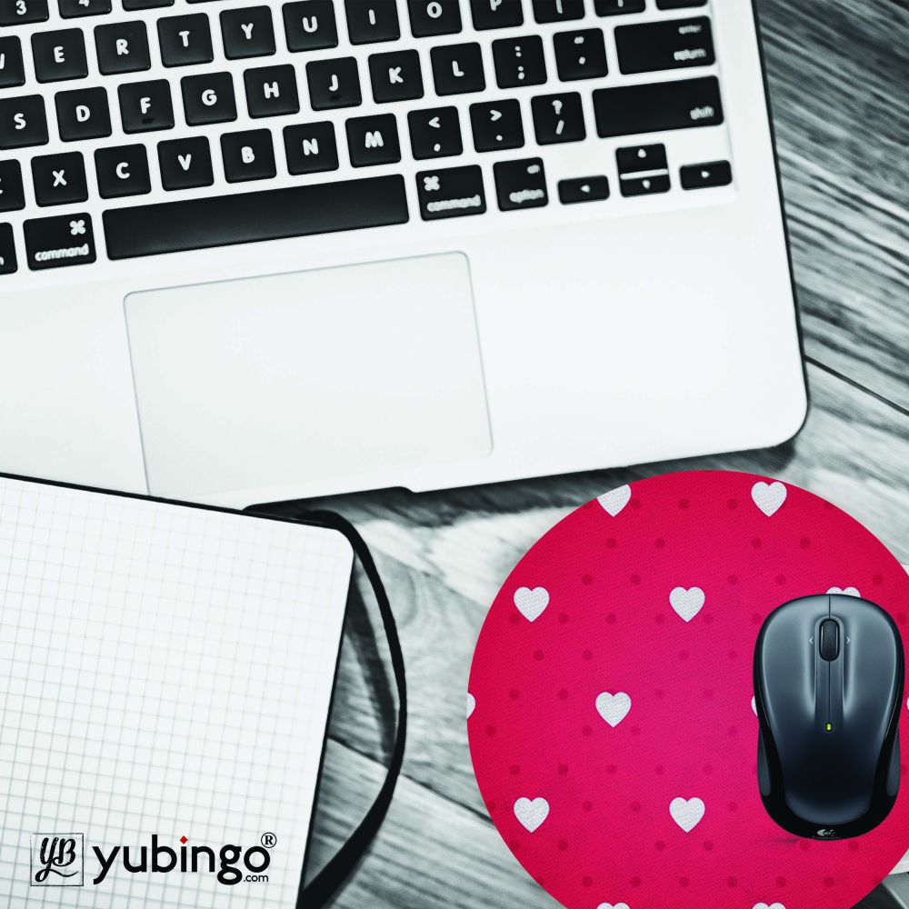 Little Hearts Mouse Pad (Round)-Image4