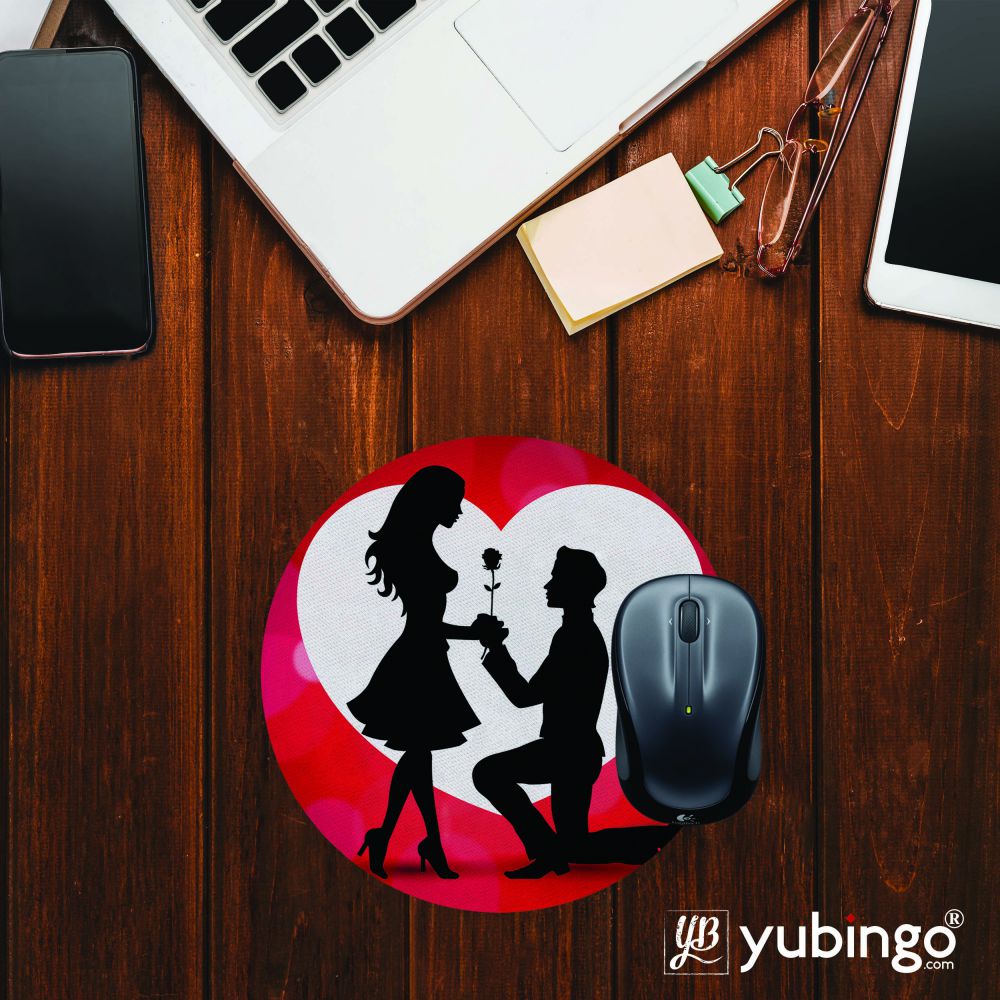 Love Couple Mouse Pad (Round)-Image2