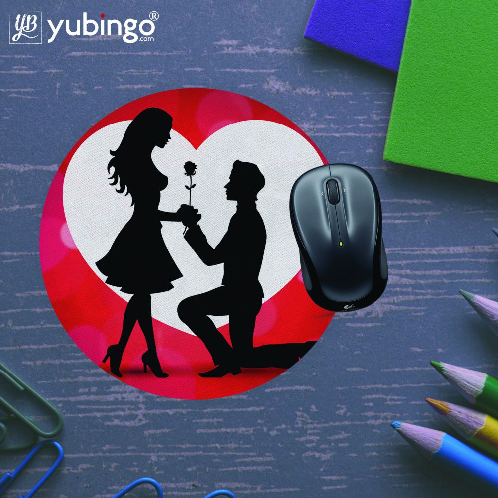 Love Couple Mouse Pad (Round)-Image5