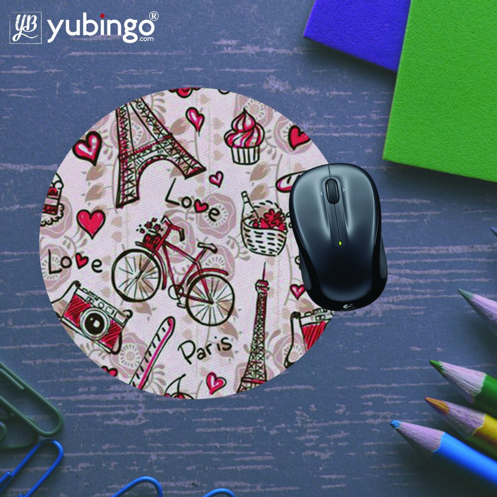 Love In Paris Mouse Pad (Round)-Image5