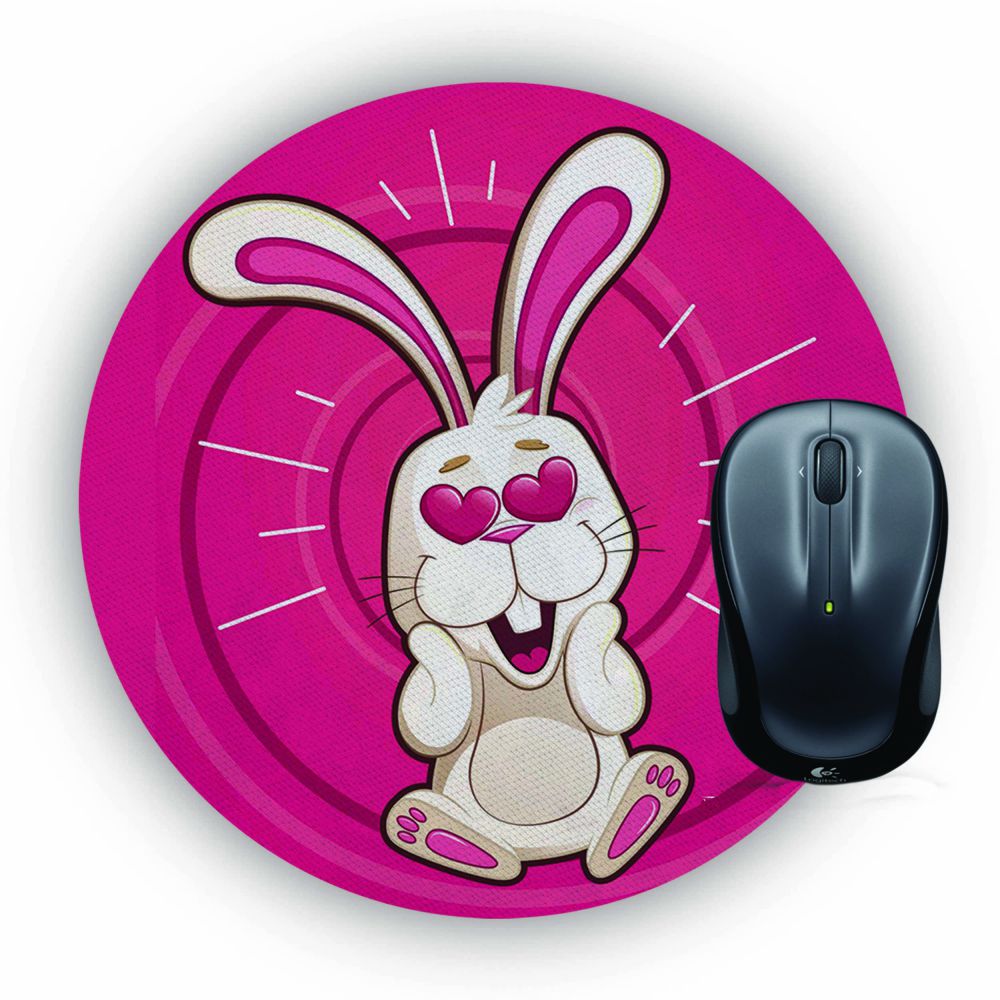Love Rabbit Mouse Pad (Round)
