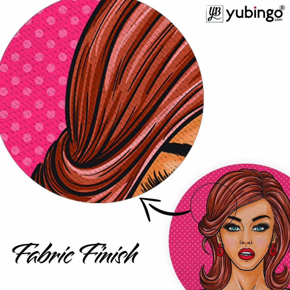 Lovely Girl Mouse Pad (Round)-Image3